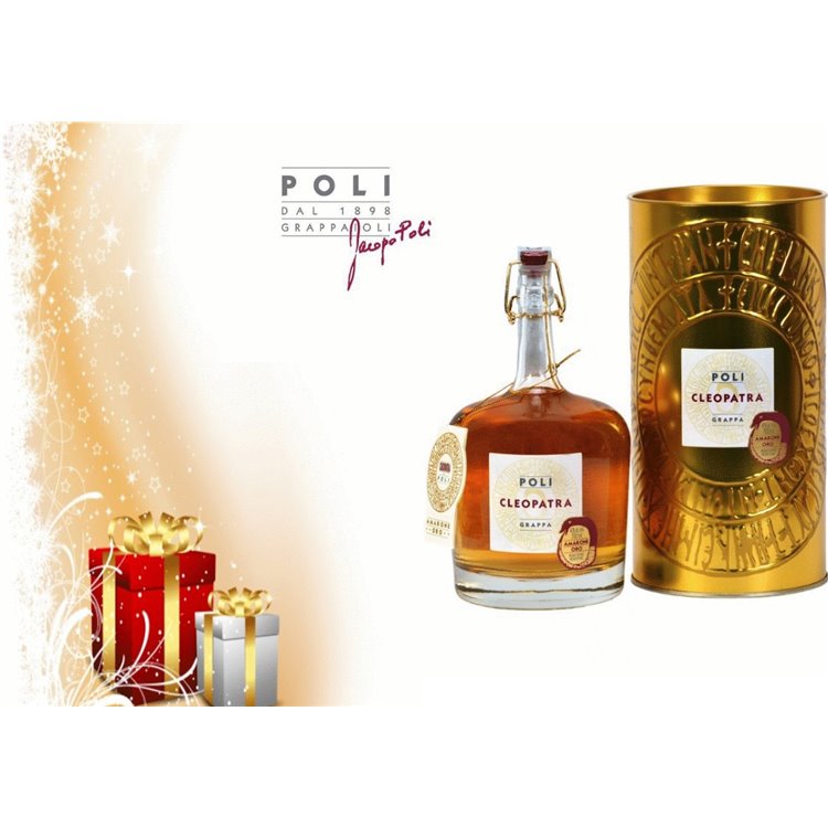 GESCHENKBOX: Grappa Cleopatra Amarone Oro Astucciata Distilleria Jacopo Poli