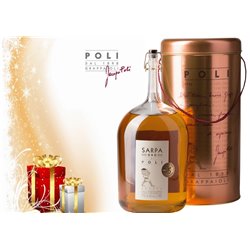 GESCHENKBOX: Grappa Sarpa  Barrique di Poli 40° Distilleria Jacopo Poli Big Mama