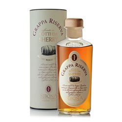 Grappa Riserva in Sherryfässern gereift - Distilleria Sibona 0,5 l..