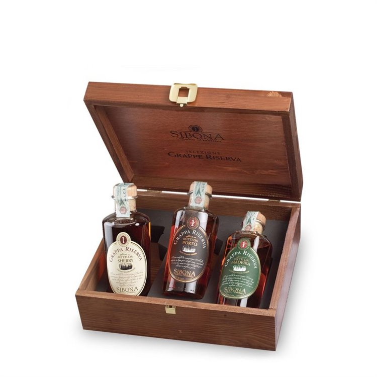 Distilleria Sibona - Casket Grappe Tuttogrado Barbera, Barbaresco, Barolo (3x50cl)