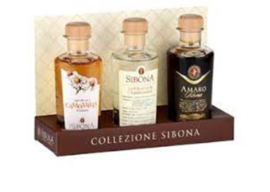 Distilleria Sibona - 3 Grappe, Moscato, Botti da Porto, Amaro Formato MINI 20 cl. (In elegante astuccio da 3)