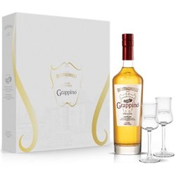Bertagnolli - Grappino Premium Oro box set with 2 goblets (38% Vol. - 0.70 Lt)