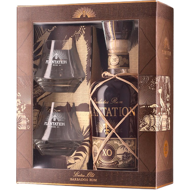 40%) Glass 20TH Anniverary crb XO - Pack 70cl ( Rum Plantation