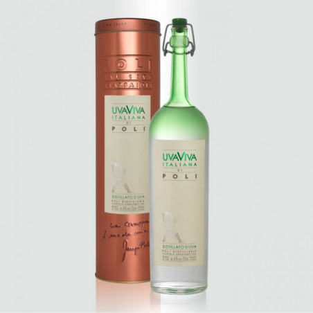 Distillato Uva Viva Italiana 40° Distilleria Jacopo Poli con tubo di rame 