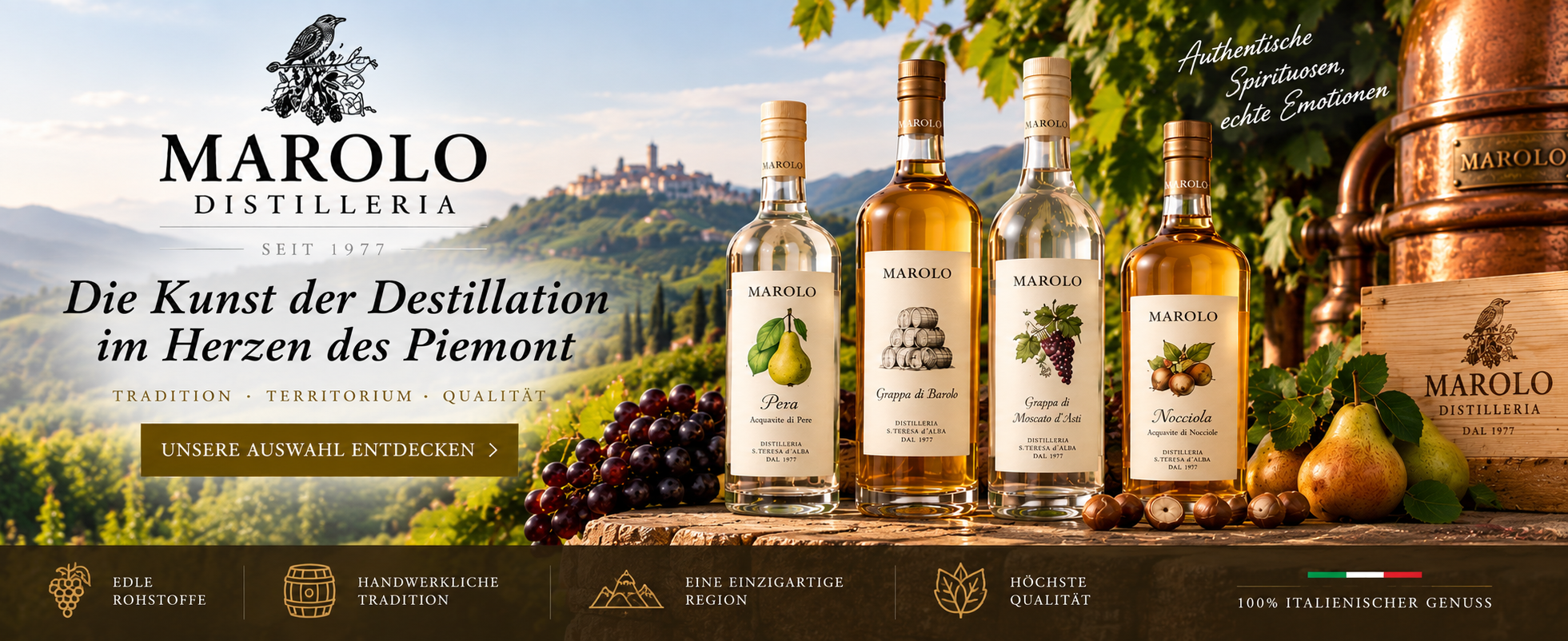 Entdecken Sie Grappa und Spirituosen von Marolo